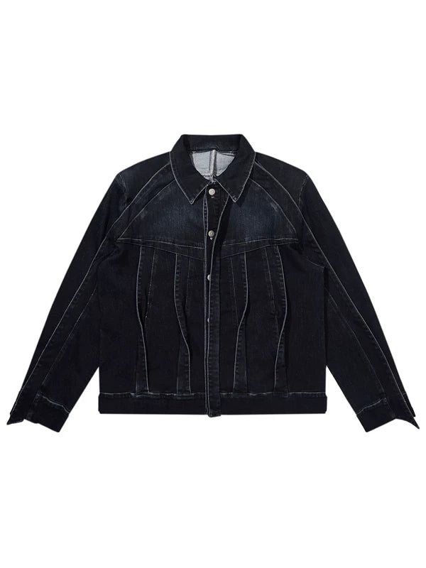 3D Patchwork Distorted Denim Jacket 5