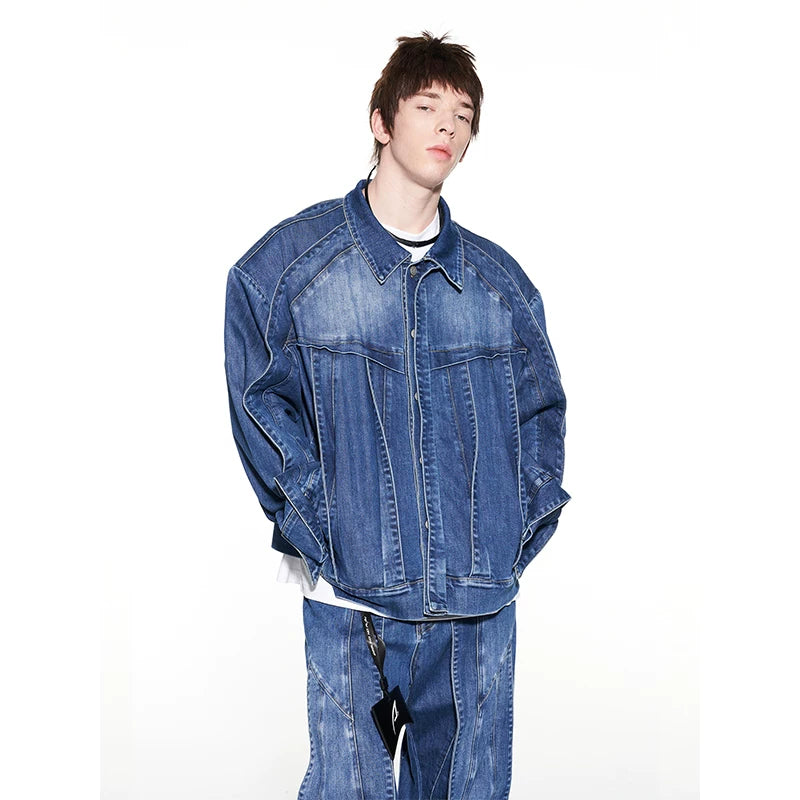 4869186749389,4869186749390,4869186749391,4869186749392, 3D Patchwork Distorted Denim Jacket