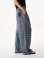 Checkered Wide-Leg Casual Pants 5
