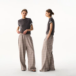 6043487536482,6043487536483,6043487536484,6043487536485, Checkered Wide-Leg Casual Pants
