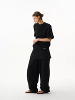 Faux Layered Drawstring Sweatpants 2