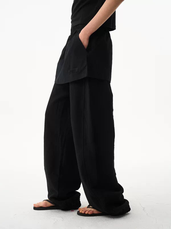 Faux Layered Drawstring Sweatpants 3
