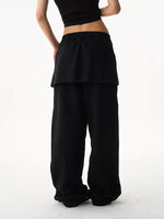 Faux Layered Drawstring Sweatpants 4