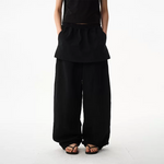 6209303687577,6209303687578,6209303687579,6209303687580, Faux Layered Drawstring Sweatpants