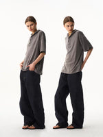 Loose Fit Hooded Polo Shirt 1