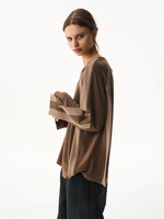 V-Neck Loose-Fit Long Sleeve T-Shirt 2