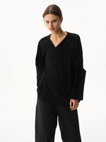 V-Neck Loose-Fit Long Sleeve T-Shirt 4
