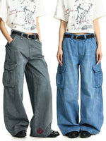 Vintage Washed Wide Leg Cargo Pants 1