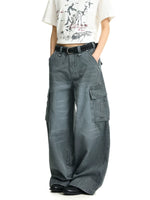 Vintage Washed Wide Leg Cargo Pants 3