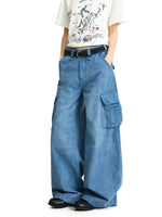 Vintage Washed Wide Leg Cargo Pants 5