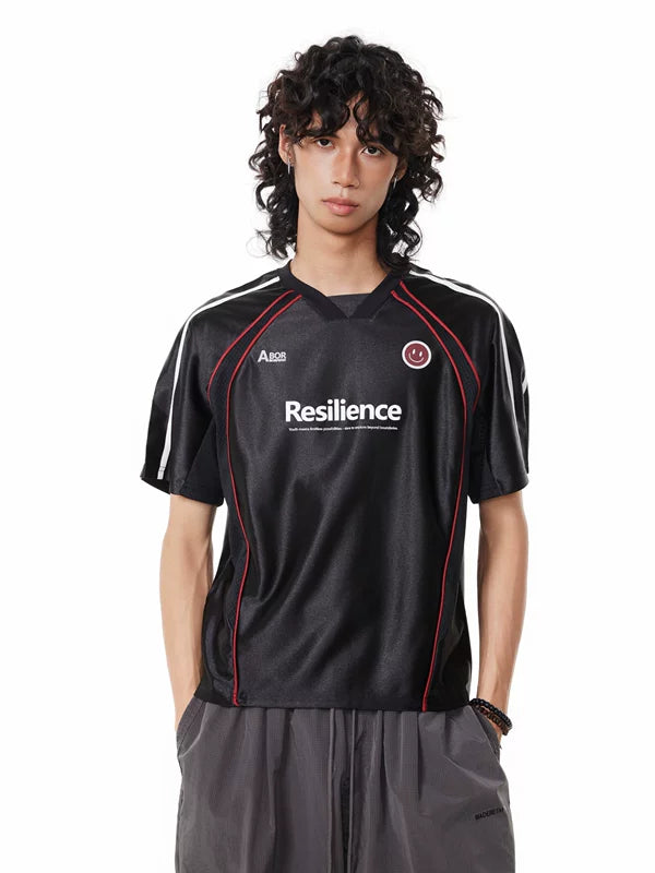 Glossy Raglan Colorblock Sports Jersey T-Shirt 3