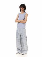 Baggy Six-Pocket Wide-Leg Cargo Pants 4