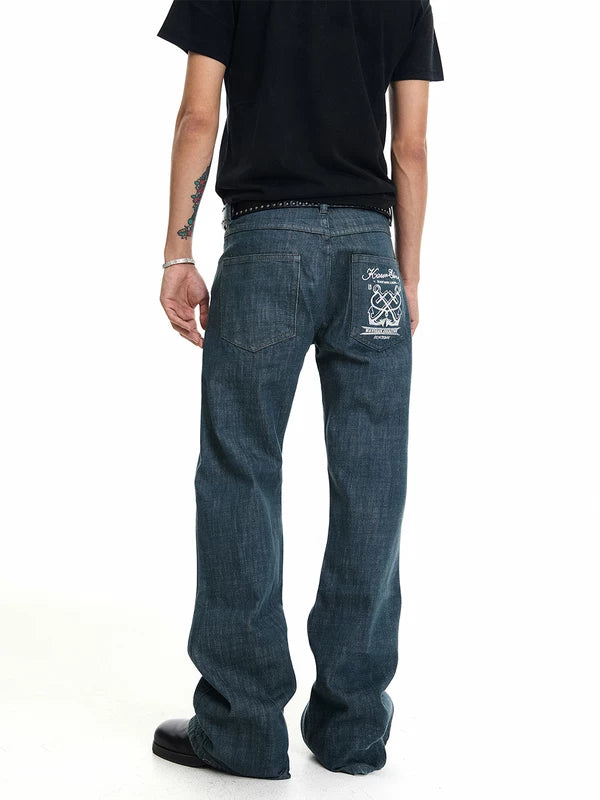 Raw Denim Flared Pants 1