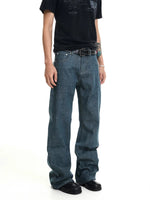 Raw Denim Flared Pants 2