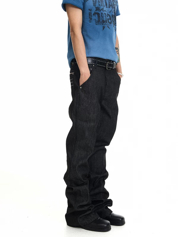 Raw Denim Flared Pants 3
