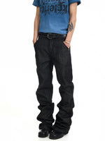 Raw Denim Flared Pants 4