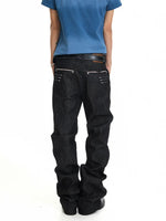 Raw Denim Flared Pants 5