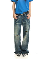 Distressed Straight Leg Jeans 2