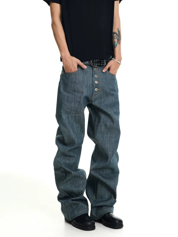 Raw Denim Flared Pants 3