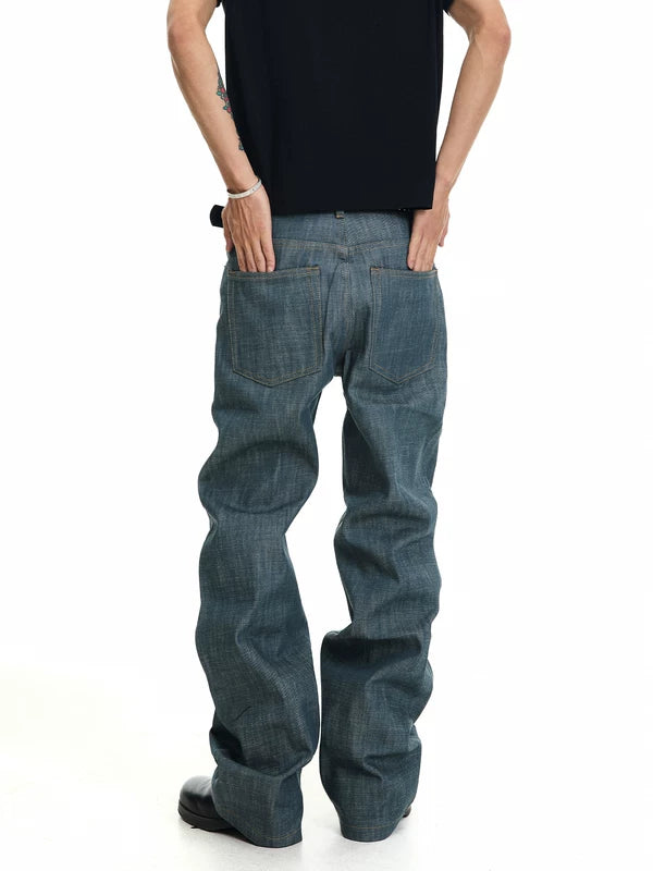 Raw Denim Flared Pants 5