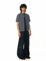 Wide-Leg Cargo Workwear Paint-Splatter Pants 4