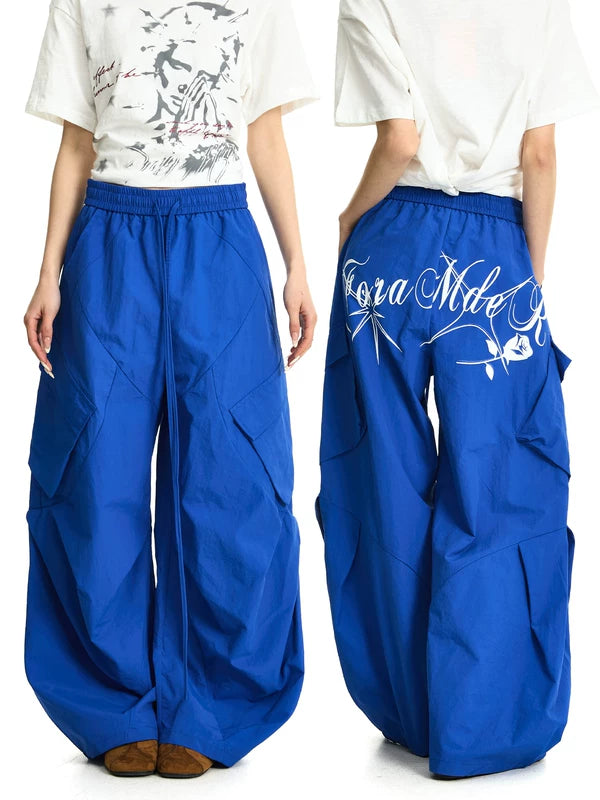Wide-Leg Multi-Pocket Paratrooper Cargo Pants 1