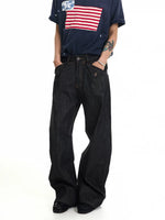 Loose Wide-Leg Raw Denim Pants 2