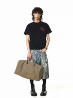 Embroidered Letter Boxy Hip Hop T-Shirt 5