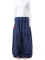 Graffiti Print Elastic Waist Wide-Leg Pants 2
