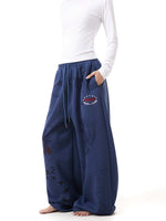 Graffiti Print Elastic Waist Wide-Leg Pants 4