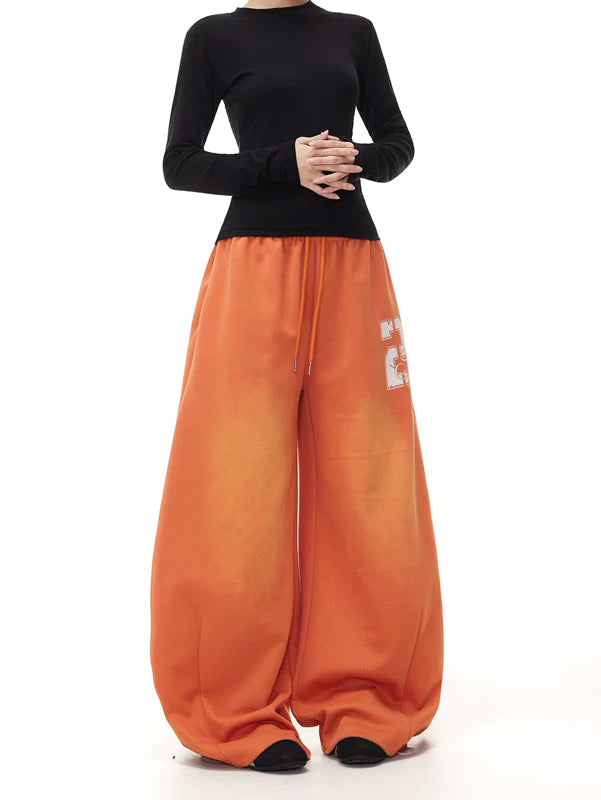 Retro Wide-Leg Drawstring Sweatpants 5
