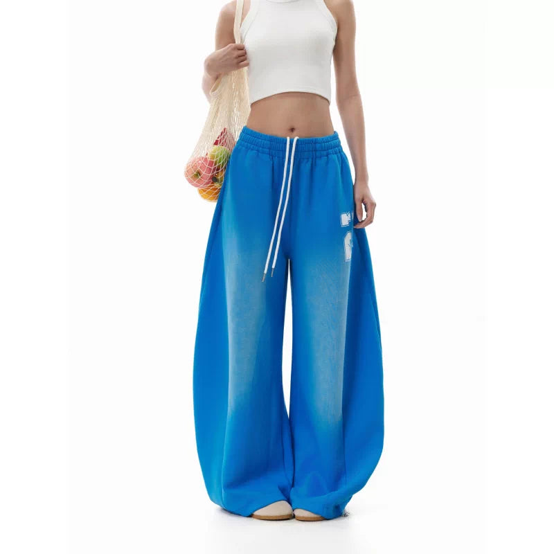 5941217937564,5941217937566,5941217937568,5941217937570, Retro Wide-Leg Drawstring Sweatpants