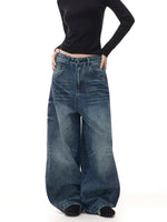 Retro Washed Wide Leg Baggy Denim Pants 1