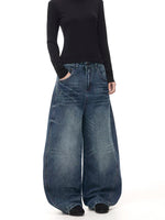 Retro Washed Wide Leg Baggy Denim Pants 2