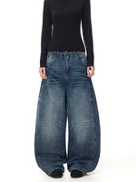 Retro Washed Wide Leg Baggy Denim Pants 3