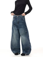 Retro Washed Wide Leg Baggy Denim Pants 4