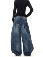 Retro Washed Wide Leg Baggy Denim Pants 5