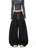 Street Style Wide-Leg Baggy Denim Pants 2