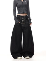 Street Style Wide-Leg Baggy Denim Pants 3