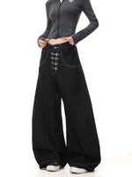 Street Style Wide-Leg Baggy Denim Pants 5