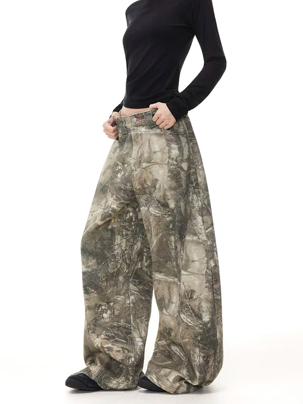 Baggy Camouflage Wide-Leg Cargo Pants 5