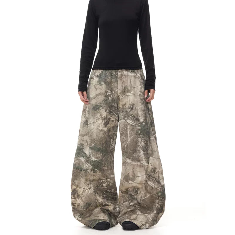 6087334007293,6087334007294,6087334007295,6087334007296, Baggy Camouflage Wide-Leg Cargo Pants