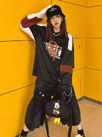 Textured Oversized Faux Two-Piece Jersey T-Shirt 2