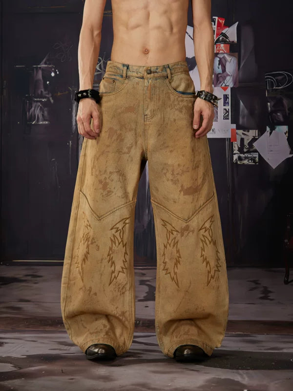 Distressed Wide-Leg Jeans 1