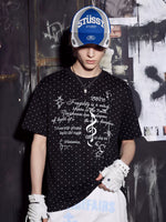 Heart Polka Dot Graphic Cotton T-Shirt 3