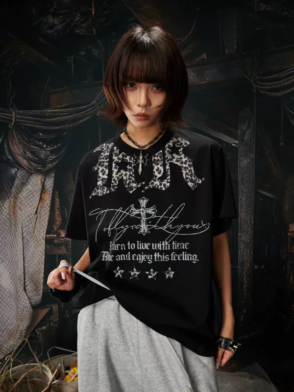 Street Style Graphic Print Cotton T-Shirt 1