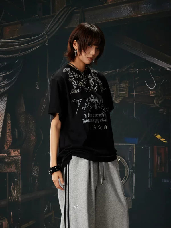 Street Style Graphic Print Cotton T-Shirt 3