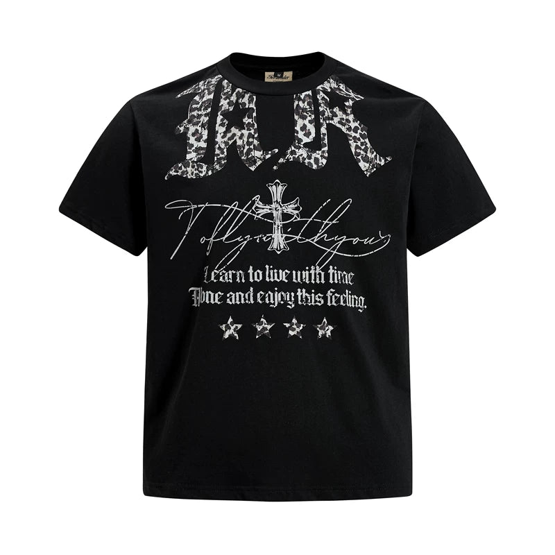 6043955349319,6043955349321,6043955349323,6043955349325, Street Style Graphic Print Cotton T-Shirt