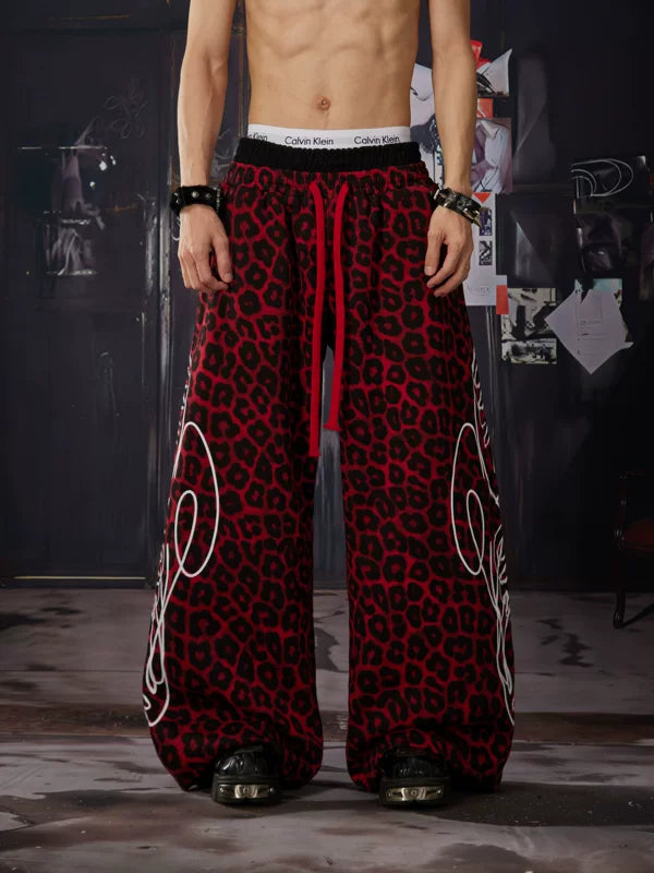 Leopard Print Wide-Leg Pants 1
