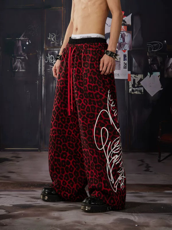Leopard Print Wide-Leg Pants 4
